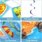 184-Piece Beach Party Supplies Set | Plates, Napkins, Cups, Tablecloth, Swirls & Banner for Hawaiian Luau, Pool Birthday Decor & Kids Favors (Serves 25)
